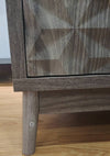 Chic Grey Buffet Cabinet with Stylish Diamond Doors