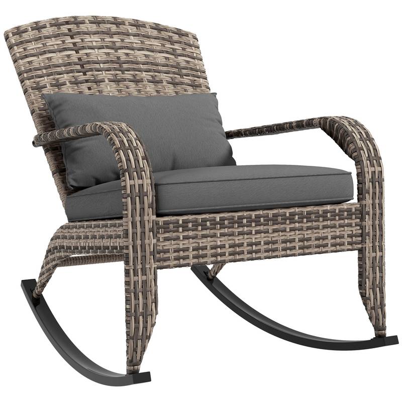Cozy Wicker Rocking Chair for Outdoor Relaxation