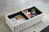 Chic Velvet Cube Ottoman with Tray Storage