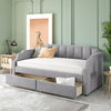 Cozy Gray Upholstered Twin Daybed with Hidden Storage