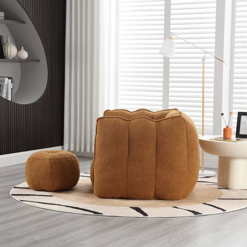 Cozy Foam Bean Bag Chair with Footstool – Perfect for Gaming, Reading, and Relaxing!