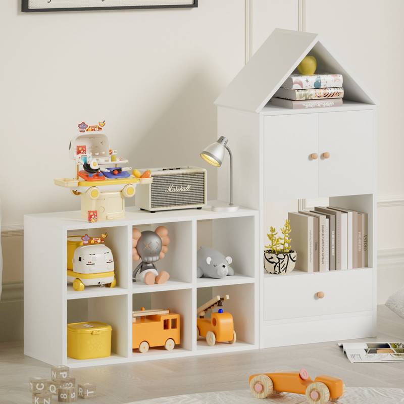 Playful House Bookshelf - Fun & Functional Storage for Kids!