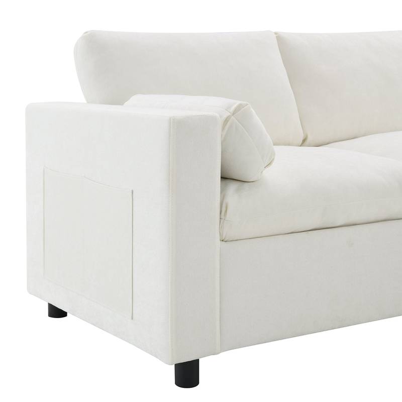 Cozy Cloud Modular Sofa with Storage & Ottomans