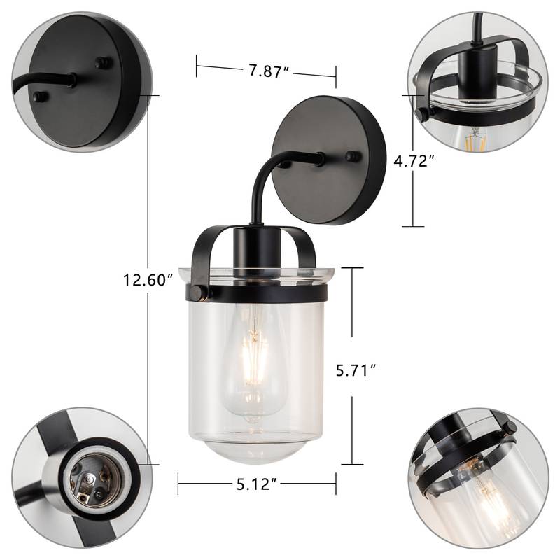 Modern Clear Glass Sconce - Stylish Indoor Light for Any Room