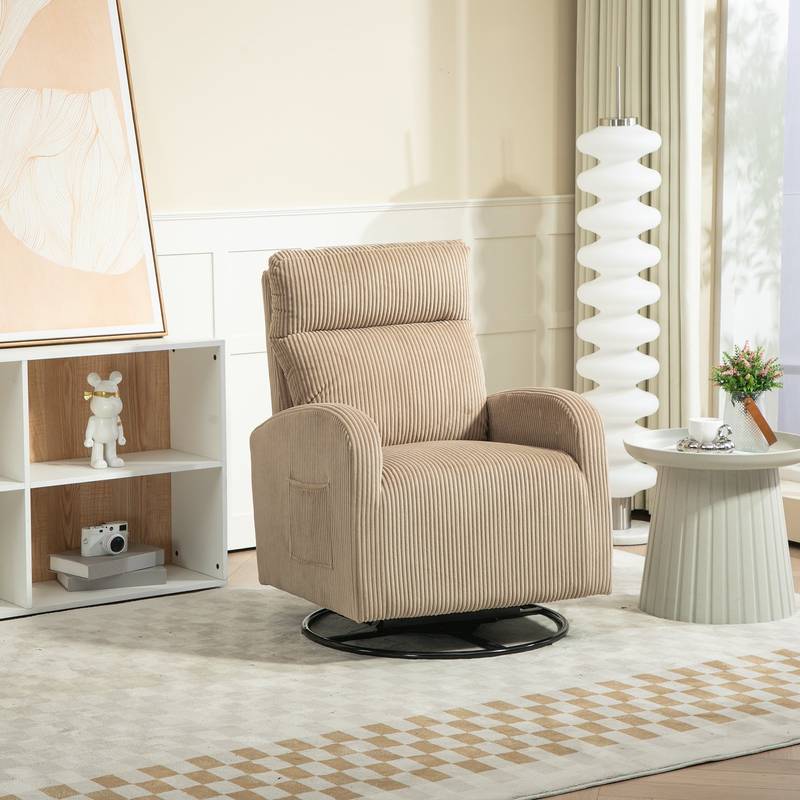 Cozy Glider Rocking Chair in Soft Flannel