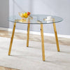 Chic Gold-Base Glass Dining Table – Perfect for Home & Office Gatherings!