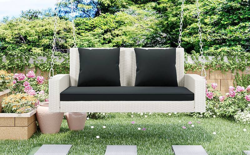 Cozy Wicker Swing for Two