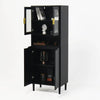 Sleek Adjustable Glass Door Bookcase - Black storage for Living & Bedroom