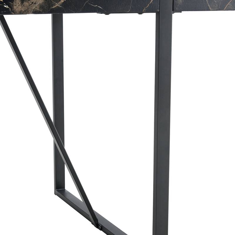 Chic Black Rectangular Dining Table for Gatherings