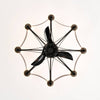 Sleek Matte Black Chandelier Fan with Remote Control