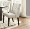 Chic White Tufted Faux Leather Dining Chairs - Set of Two