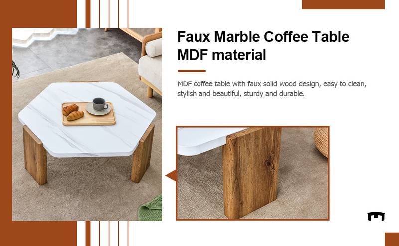 Chic White Top Coffee Table