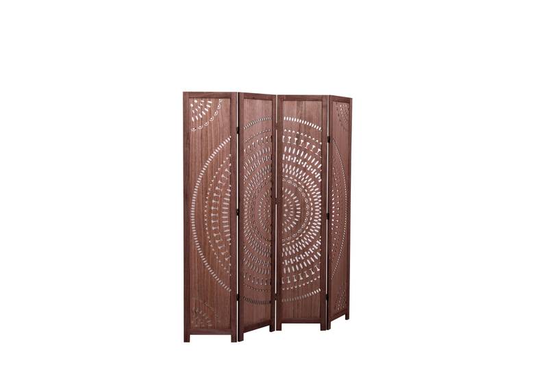 Charming Brown Wood Folding Room Divider