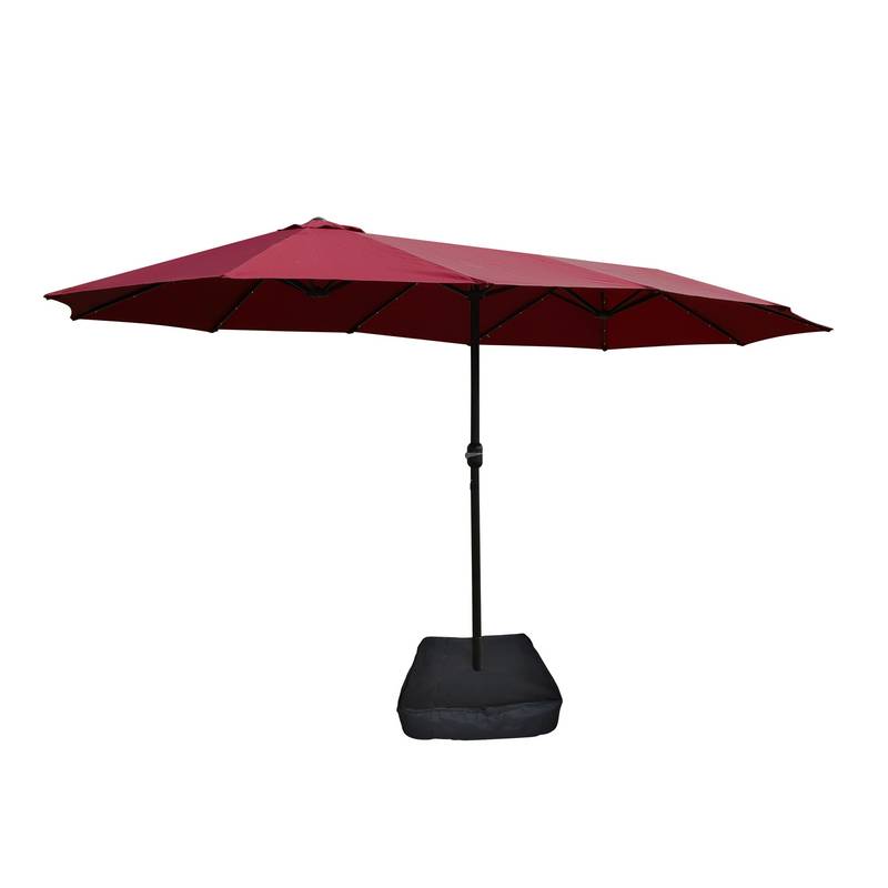 Vibrant Double-Sided Patio Umbrella with Base