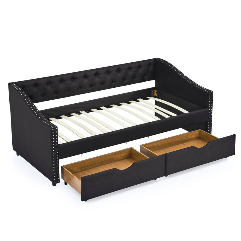 Cozy Twin Daybed with Stylish Drawers