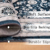 Navy Blue Vintage Bohemian Flower Area Rug