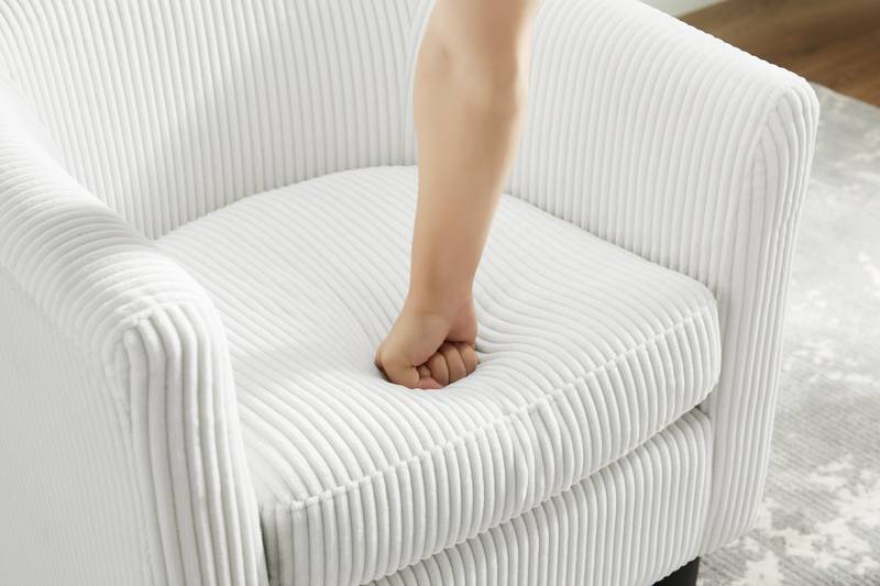 Chic Corduroy Accent Chair with Matching Ottoman