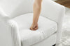Chic Corduroy Accent Chair with Matching Ottoman