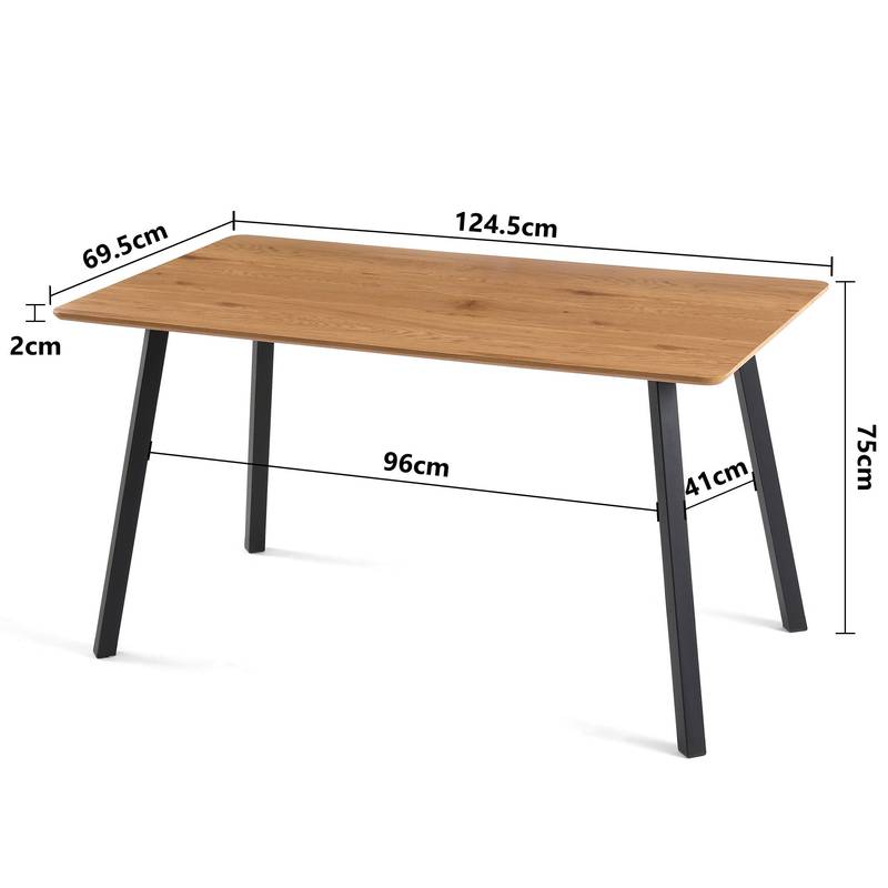 Chic Modern Rectangular Dining Table with Metal Frame