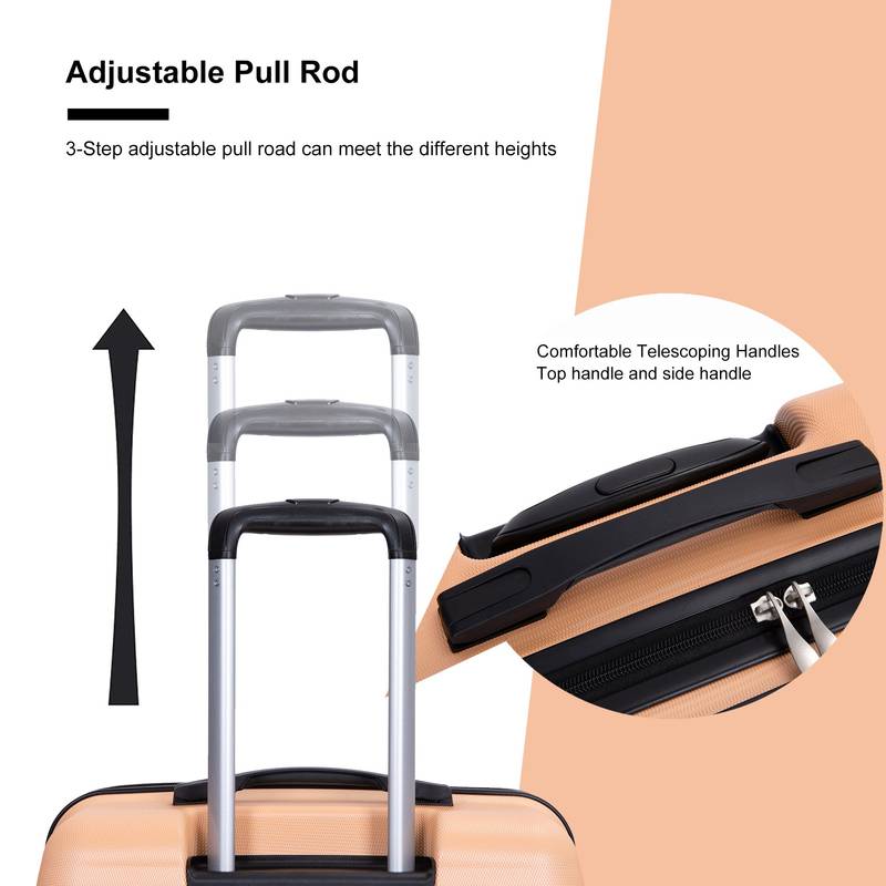 Peachy Traveler: Lightweight Expandable Luggage Set