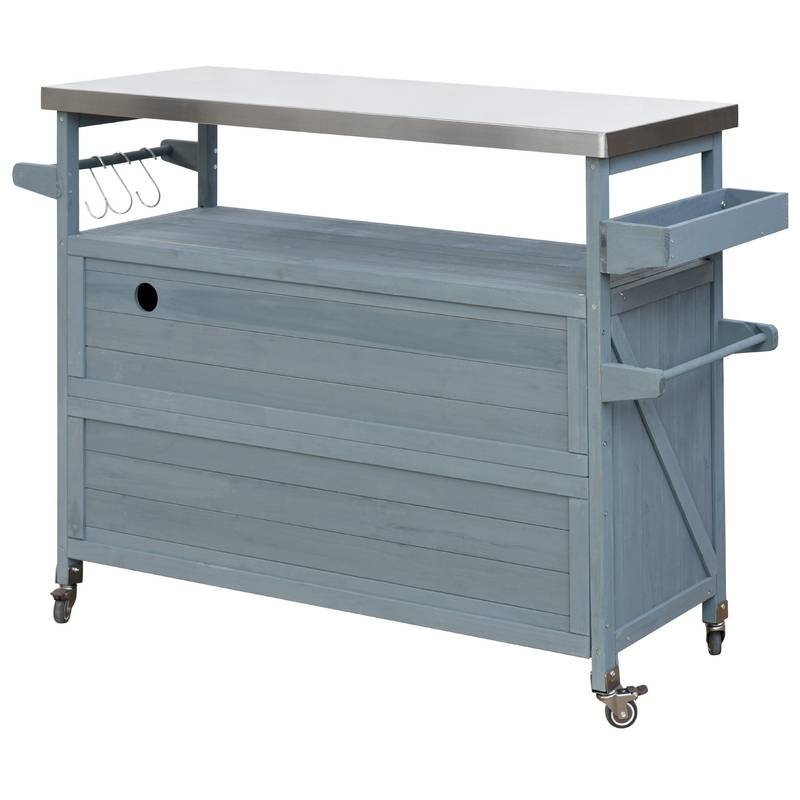 Farmhouse Rolling Grill Station & Bar Cart