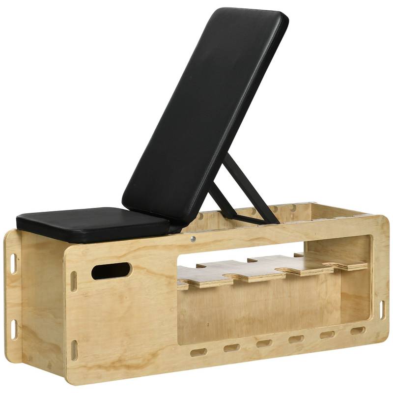 Soozier Versatile Weight Bench with Resistance Rope & Storage for Home Workouts