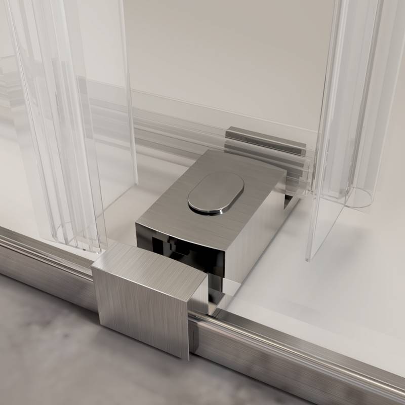 Sleek Soft-Close Frameless Shower Door in Brushed Nickel