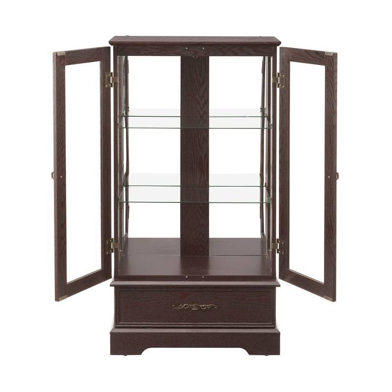 Radiant Cherry Display Cabinet with Adjustable Shelves