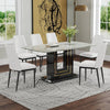 Chic Faux Marble Dining Set with U-Shaped Legs and Stylish Chairs