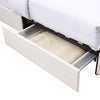 Cozy Curved Queen Storage Bed in Ivory Boucle