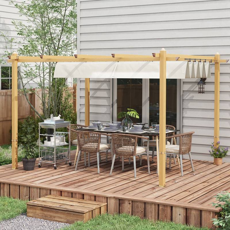 Sunshade Oasis: Retractable Pergola Canopy for Outdoor Relaxation