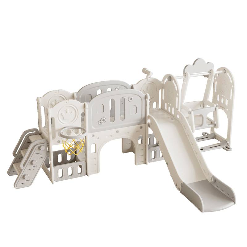 Fun Toddler Playground Slide with Swing & Hoop