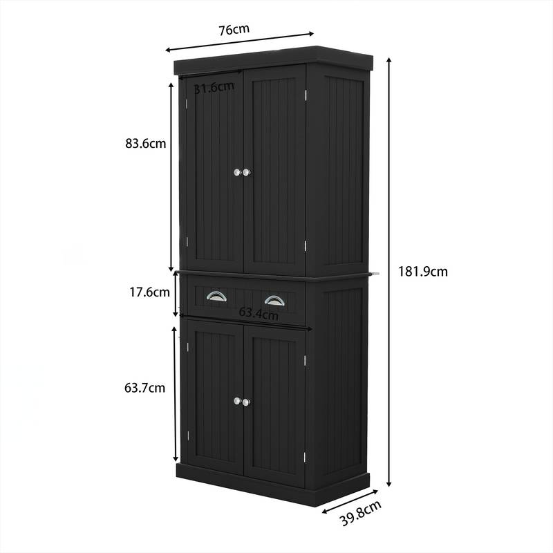 Chic Pantry Cabinet with Custom Shelves