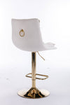 Velvet Swivel Bar Stools with Chrome Shine