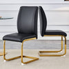 Chic Arch Dining Chairs - Set of 2 in Black with Gold Legs