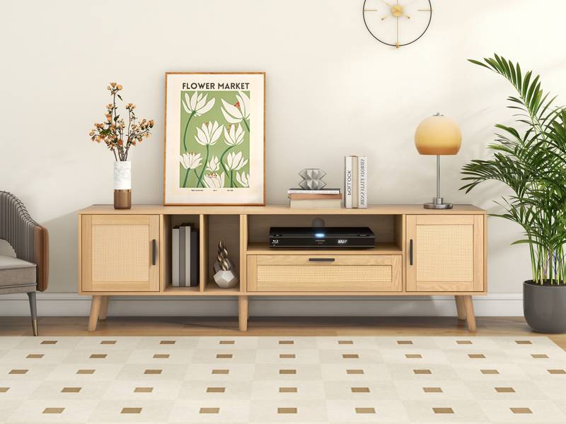 Rattan Chic TV Stand: Stylish Console for Any Room