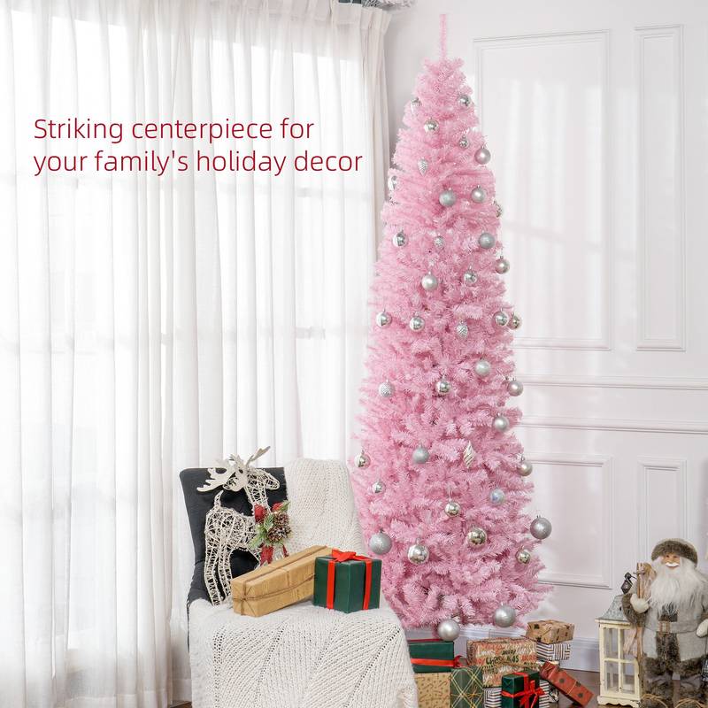 Pink Slim Douglas Fir Christmas Tree