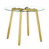 Chic Gold-Base Round Glass Dining Table