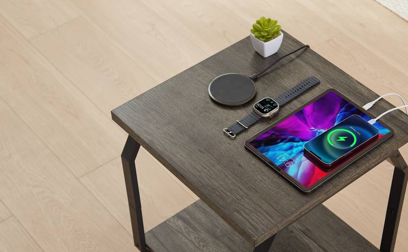 Stylish Charging End Tables - Set of Two with USB Ports