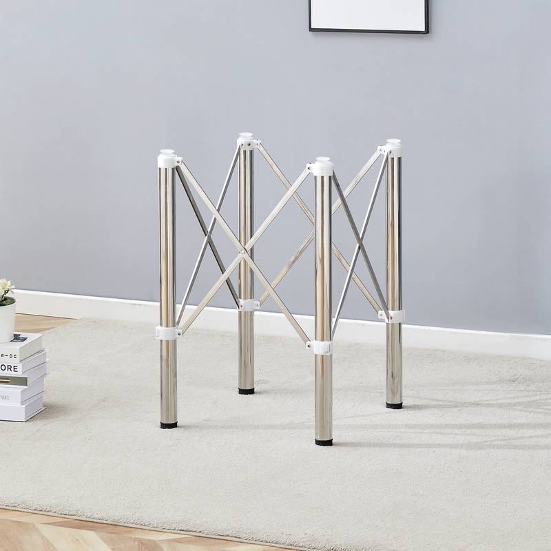 Compact Silver Folding Table Frame