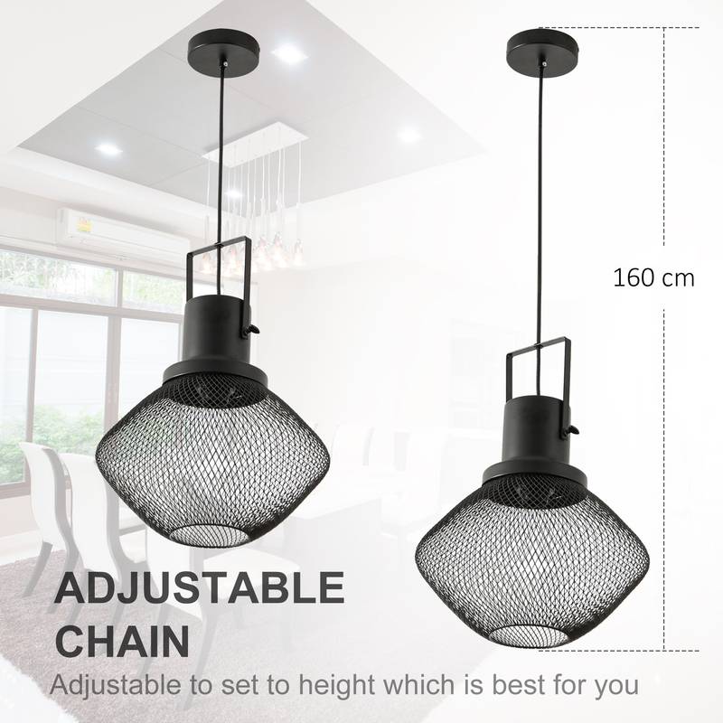 Chic Black Pendant Light – Stylish & Adjustable for Any Room