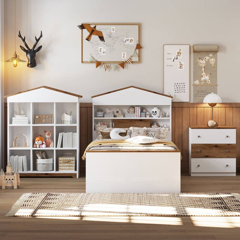 Cozy House Bed Set with Stylish Storage