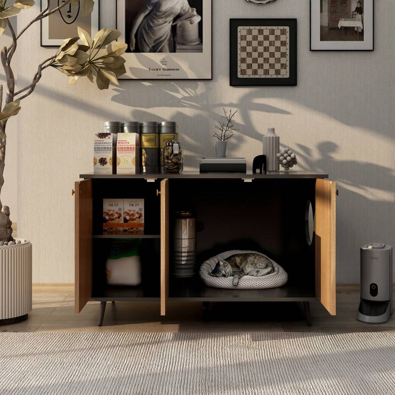 Stylish Cat Litter House & Storage Bench