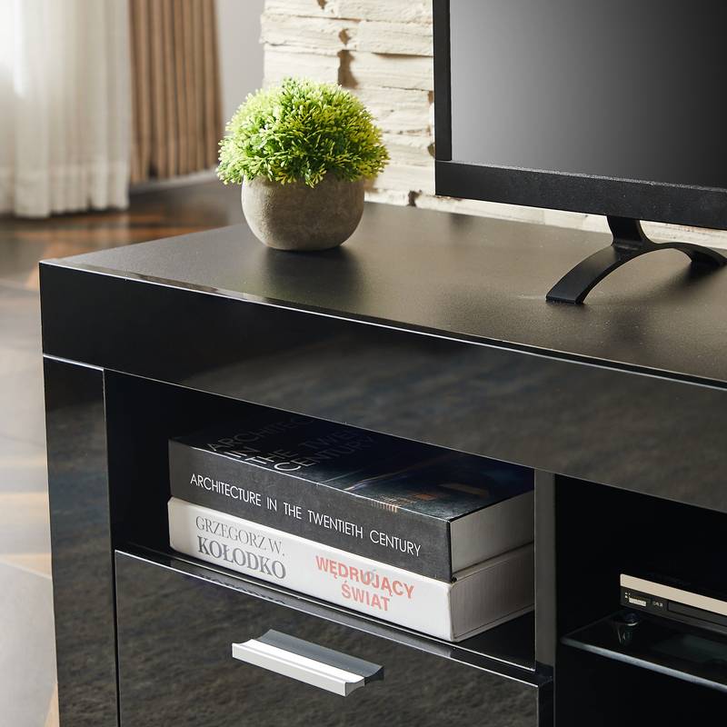 Sleek Black LED TV Stand for Any Room