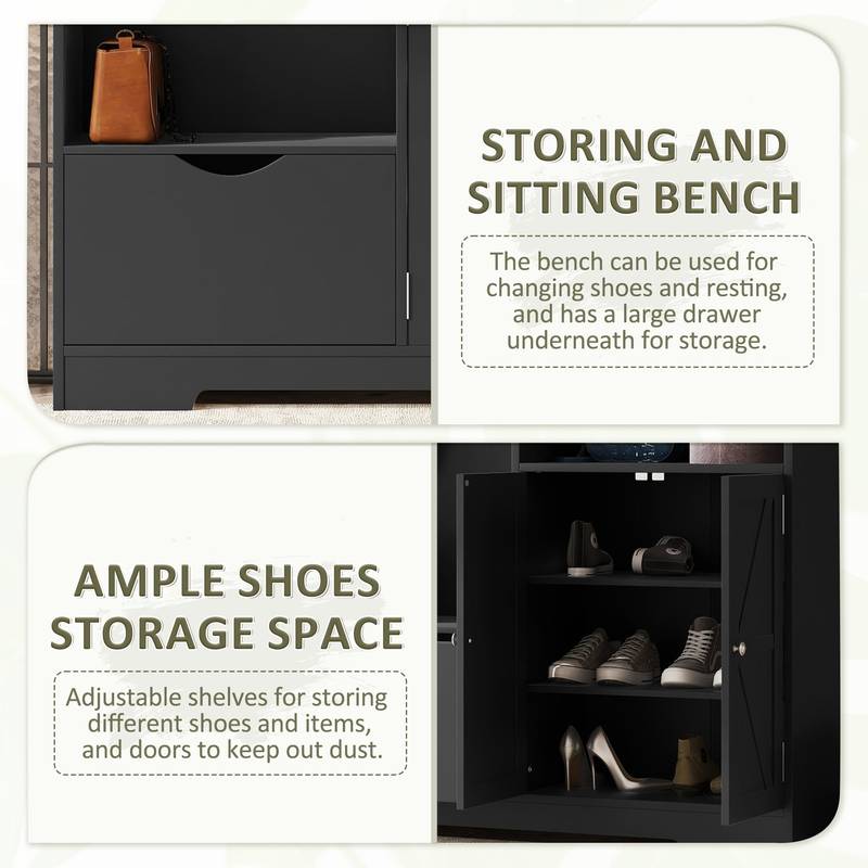 Chic Hallway Organizer with Bench and Storage
