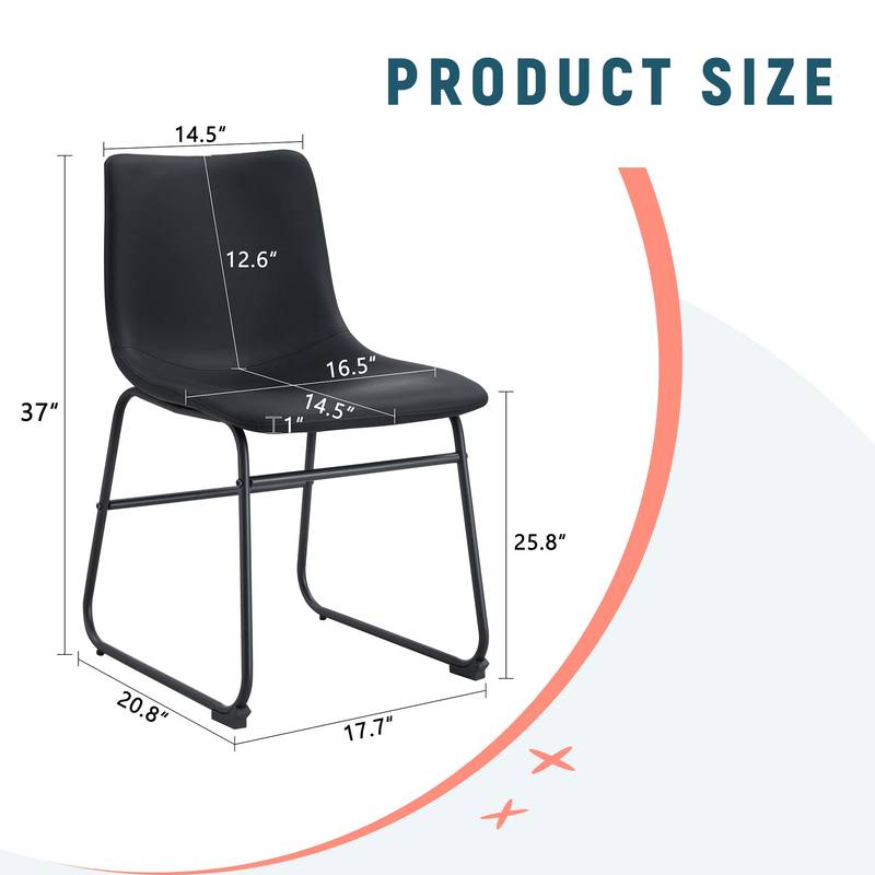 Sleek Black PU Leather Chair