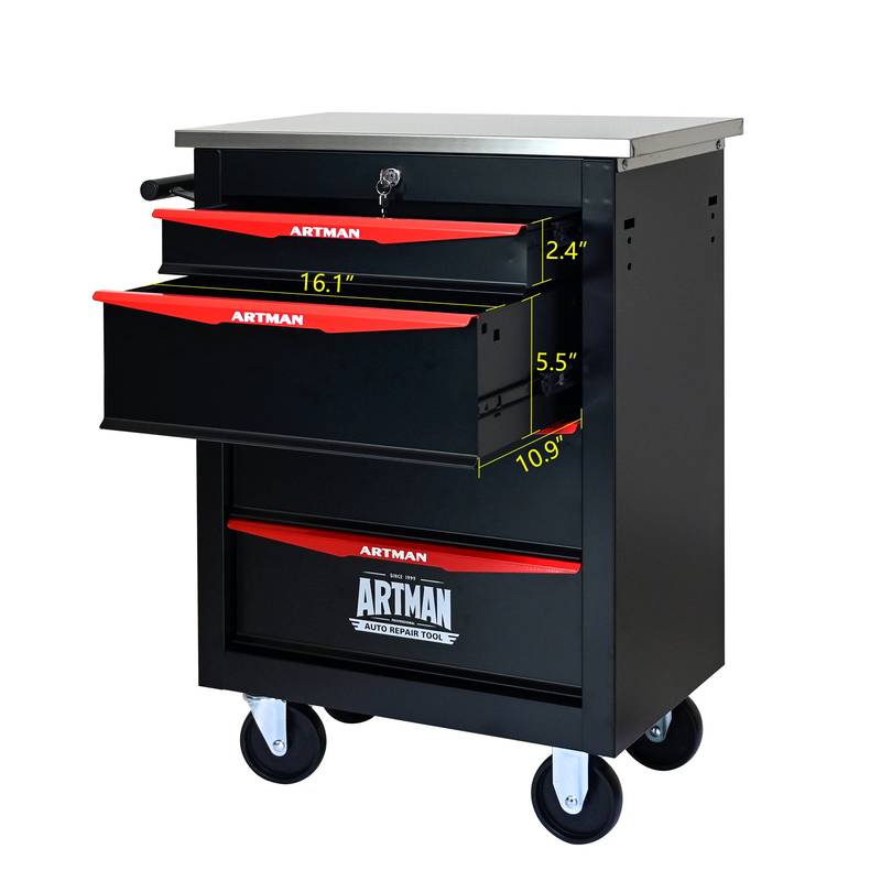 Rolling Tool Cart with Wheels - Stylish Storage for Garage and Workshop