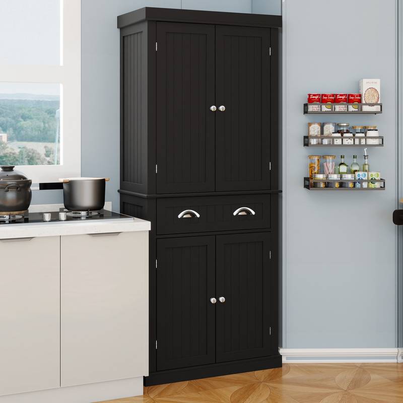 Chic Pantry Cabinet with Custom Shelves