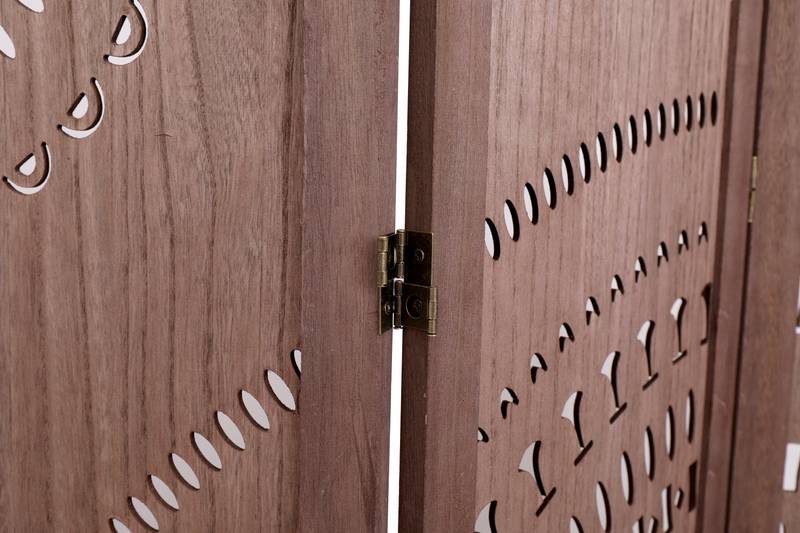 Charming Brown Wood Folding Room Divider
