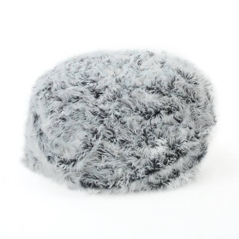 Cozy Silver Gray Faux Fur Bean Bag